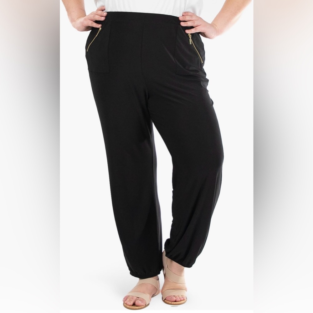Nina Leonard Elastic Waist Harlem Pants